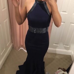 Jovani Navy Mermaid Gown